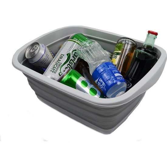 10L opvouwbare kuip, opvouwbare draagbare ruimtebesparende kunststof 10L kunststof wasbak (grijs, 1) 10L opvouwbare kuip, opvouwbare draagbare ruimtebesparende kunststof wasbak van 10L (grijs, 1)