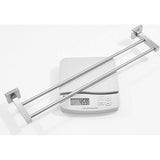 Handdoekhouder met vierkante basis van roestvrij staal 60 cm badkamer- / keukenaccessoires geborsteld nikkel