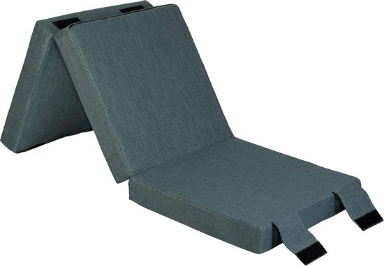 slaapmatras voor volwassenen, binnenin, linnen mix, vouwmatras, logeermatras, ruimtebesparend, 3-delig opklapbaar matras, comfortabel futon bed