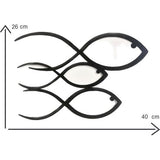 Vis muurkunst, houten vis wanddecoratie, zwarte muursculptuur-ornament, minimalistische muurkunst, hangende decoratie