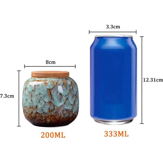 Keramische Voedselopslagpot Luchtdicht met Natuurlijk Bamboe Deksel Theebus Voorraadpot voor Koffie Thee Kruiden Noten Keramiek Kaki Eén maat