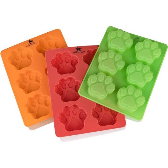 Hondenkoekjes of ijsvormmat Paw Pack van 3 - siliconen bakmat voor hondenkoekjes - bakvorm, bakmat, ijsvorm met poten - BPA-vrij - Hittebestendig, koudebestendig voor hondenijs