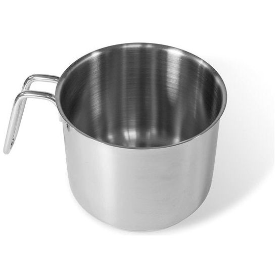 Allegro melkpot 14cm van roestvrij staal voor alle soorten kachels 1,8 liter, zilver/zwart