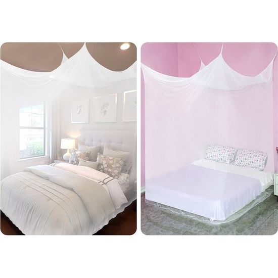 Klamboe tweepersoonsbed (65 x 250 x 1250 cm) - Verbeter je slaapgevoel met een muggennet baldakijn voor queensize bedden, kinderbed en volwassen bedden. (vierkant zonder deur)