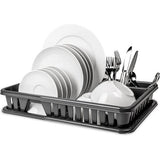 Afdruiprek van kunststof, BPA-vrij, afdruiprek met opvangbak, afdruiprek (SpaceBlack), keuken