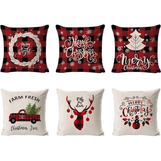 kussenslopen voor Kerstmis zijn gemaakt van uitstekende ademende linnenstof