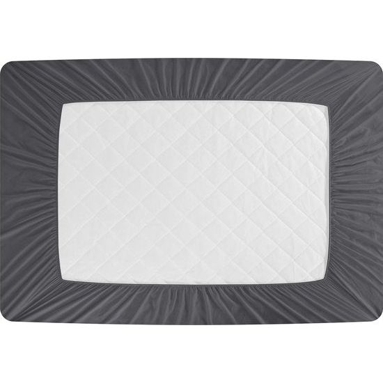 Gewatteerde matrasoplegger 135 x 190 cm, zachte microvezel matrastopper, hoogte tot 38 cm met spanrand, matrasbeschermers onderbed ook voor boxspringbedden (grijs)