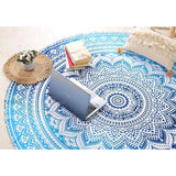 handwerk Rond tapijt muurhangend Ombre hippie Mandala Boheemse hippie ingewikkeld Indiaas tapijt tafelkleed 70" blauw