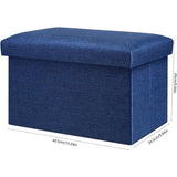 Opvouwbare kruk, 40 x 25 x 25 cm, voetenbank, kist, beklede kruk met opbergruimte, multifunctionele zitkubus als opbergdoos voor slaapkamer, hal, woonkamer (marineblauw)