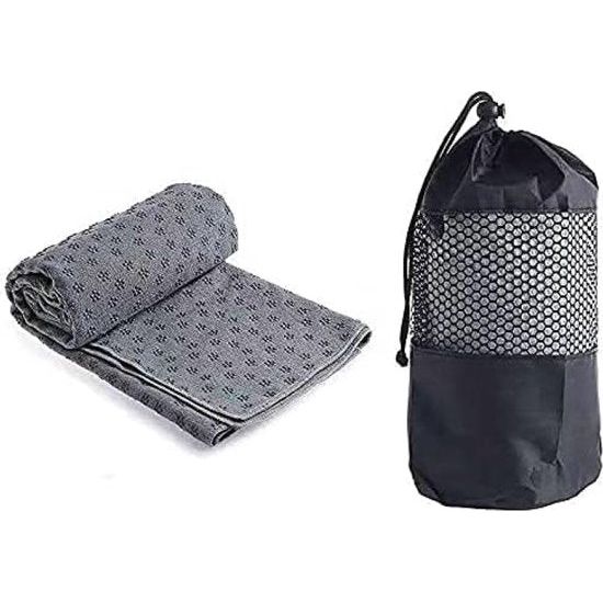 Yoga Mat Handdoek, Anti-Skip PVC Dots Yoga Pilates, Sport, Fitness, Home, Strand Reizen Camping (grijs)