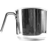 Allegro melkpot 14cm van roestvrij staal voor alle soorten kachels 1,8 liter, zilver/zwart