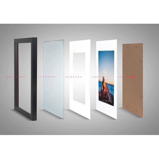 Scholar Tree Black Set van 3 fotolijsten met passe-partout, voor fotocertificaten, hangend of vrijstaand, ideaal voor collageen, portretten en oorkonden