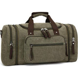 Canvas reistas, weekendtas, sporttas, handbagage voor dames en heren, met grote capaciteit., groen