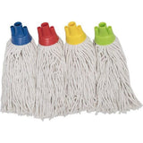 Dweilmop katoenen set, 4 stuks, met robuuste steel, geschikt voor poetsemmers met pers, uit nat en droog dweilen voor de huishoudencollectie