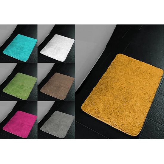 Badmatten set van 2 bestaande uit badmatten: ca. 50/80 cm en wc-mat ca. 45/50 cm - kleur: oranje