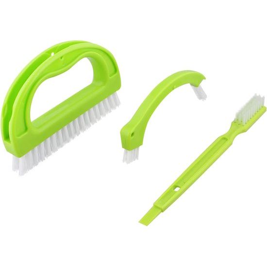 ANCLLO Grout Borstel, (3 in 1) Grout Cleaner Borstel, Tegel Gezamenlijke Scrub Borstel met Handvat, Stijve Reinigingsborstel voor al het huishouden zoals douche, badkamer, keuken, naden, vloerlijnen