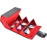 organizer met 5 sleuven, opvouwbare opbergdoos, meerdere houders, reizen, brillenkoker voor dames en heren, hdgnyjh-28, 16,5 x 12,5 x 13 cm, zwart, zwart