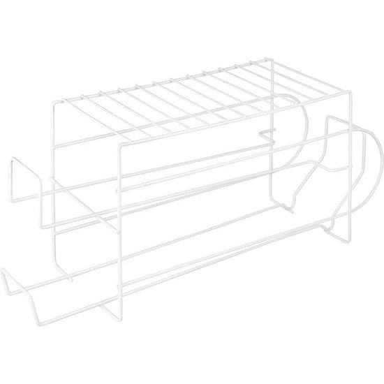 Koelkastdoos voor voedsel, moderne keukenorganizer voor blikjes en conserven, stevige metalen opbergcontainer voor koelkast, wit