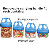 Snack Container, Stapelbare container Snack Tower 4-delige draaisluiting voor het bewaren van melk, snacks, blauw 916 ml