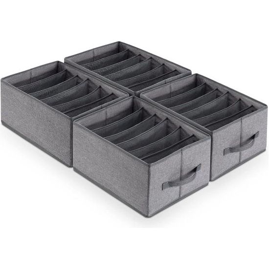 Grote versie van de jeans-organizer: verbeterde afmetingen: 36 x 27 x 20 cm, elk vak 26 x 20 x 6 cm, breder en groter vak voor volwassen jeans, jassen, broeken, overhemden, truien, enz