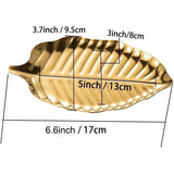 Gouden decoratieve kom sieradenbakje bladvormige roestvrijstalen organizerkom voor sieraden, oringen, sleutels en kleine spullen, perfect voor badkamer, woonkamer kaptafel