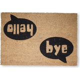 Hello Bye Deurmat voor buiten, kokosvezel met antislip onderkant van pvc, antislip en absorberend, 40 x 60 x 1,5 cm