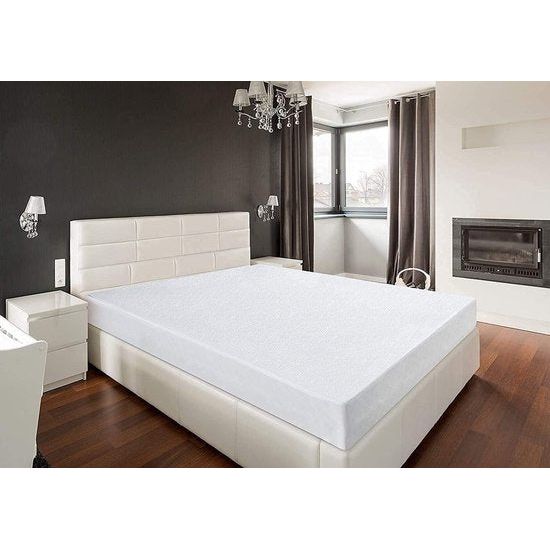 Waterdichte badstof matrasbeschermer, 80 x 190 x 30 cm, premium Fottee matrashoes, 200 g/m², ademend, elastiek rondom