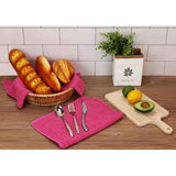 Set van 8 microvezel theedoeken, zachte, super absorberende en pluisvrije keukendoeken, 45 x 65 cm (roze)