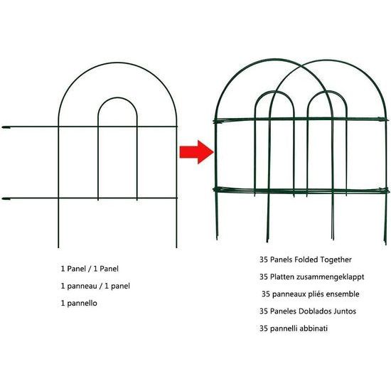 46 cm x 43 cm x 35 stuks tuinhek metalen hekelementen tuinhekken decoratieve omheining tuinhek klein metaal groen