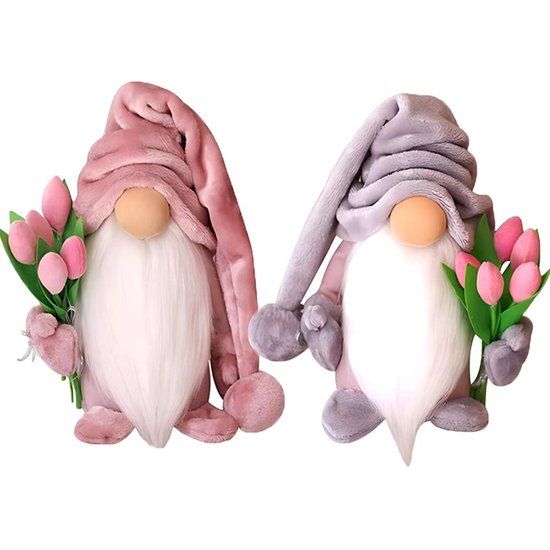 Super idee! Een schattige staande kabouter met tulpenbloemboeketten en schattige kabouterbeeldjes. Het is een perfect cadeau voor vrouwen, moeders, huwelijksverjaardagen, vriendinnen, vrouwen en Moederdag. Bedankt!
