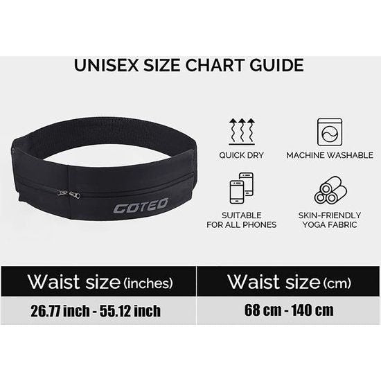 Hardloopgordel voor dames en heren, hardloopgordel voor mobiele telefoon, voor sleutels, telefoon en geld, loopgordel mobiele telefoon voor fitness, sport, fietsen, hardlopen, reizen