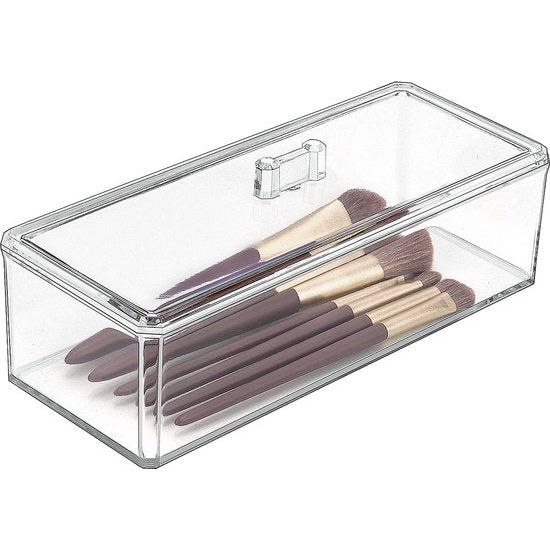 Ladenorganizer, acryl bureaulade-organizer met 1 vak voor cosmetica, opbergen, make-up-organizer, sieradendisplay voor bureau, ijdelheid, werkblad, transparant