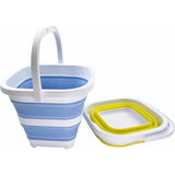Opvouwbare rechthoekige praktische mand/emmer (babyblauw + citroen (set van 2)