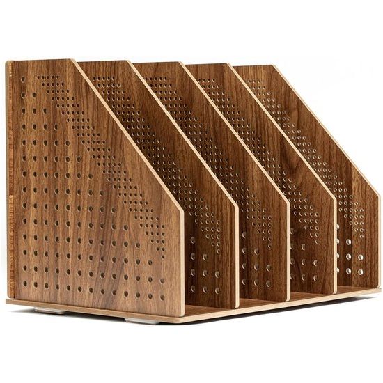 Houten bureau-organizer, kantoorplank, organizersysteem, tijdschriftenhouder, archieflade - Stijlvolle houten bureau-organizer voor thuiskantoor