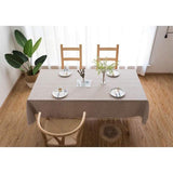 Tafelkleed met kwastjes, katoen, linnen, elegant tafelkleed, wasbare keukentafelafdekking voor eettafel (modieus bruin, vierkant, 140 x 140 cm, 4 zitplaatsen)