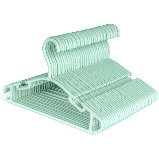 36 stuks kleerhangers kinderkleerhangers, set babykleerhangers van kunststof, opbergkast, kledinghangers, 27 cm, voor peuters en baby's, groen