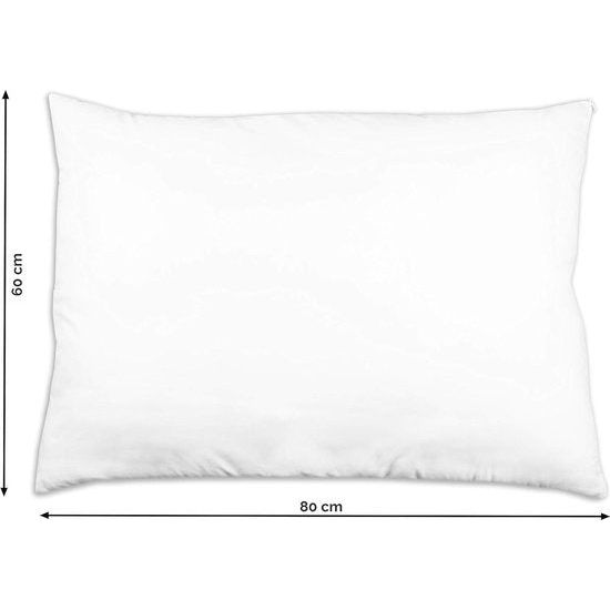 Set van 2 hoofdkussens, slaapkussens, met holle vezelvulling, 60x80 cm, wit.
