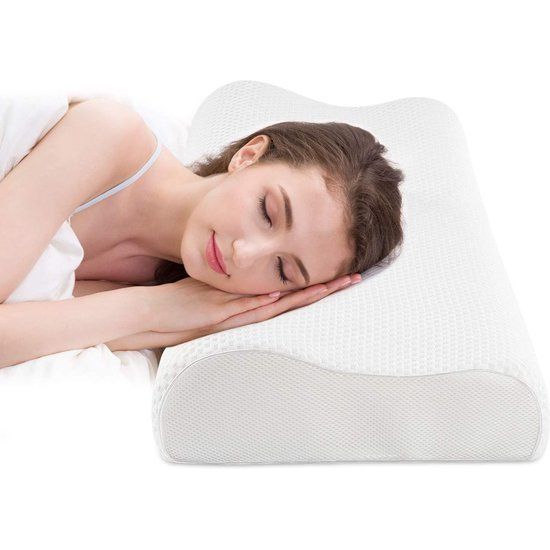 Memory foam hoofdkussen, neksteunkussen, sandwich kussen, ergonomisch slaapkussen, afneembaar en wasbaar kussensloop, geschikt voor rug- en zijligging
