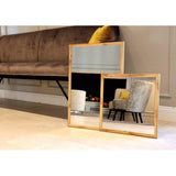 Spiegel - Hoogwaardige wandspiegel (55 x 75 cm) - Vierkant - Frame naturel hout/MDF - Moderne spiegel - Blijvend roestvrij