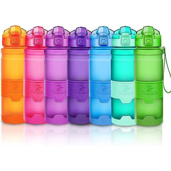 Drinkfles, 1 liter, sport, BPA-vrij, lekvrij, 700 ml/500 ml/400 ml, waterfles, kunststof, sportdrinkflessen, plastic, voor kinderen, school, fiets, drinkflessen, filter, geschikt voor koolzuur