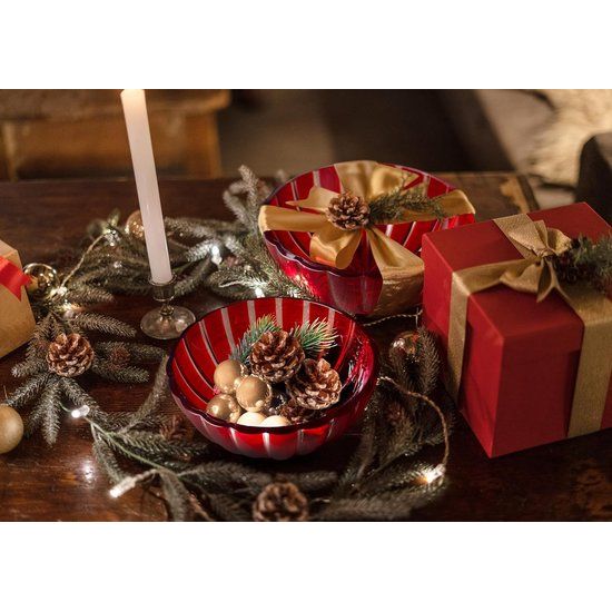 Cake Plate with Base and Cover - Red, Diameter 31 x Height 27 cm