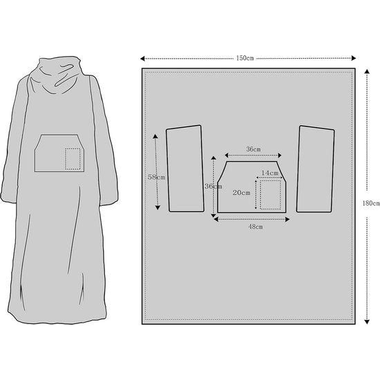 Deken met mouwen en voetenzak, fleece, microvezel, zachte fleecedeken, dagdeken, tv-deken om aan te trekken, cadeau voor vriendin, moeder