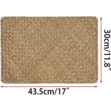 Set van 6 natuurlijk zeegras rotan placemats, geweven tafelmat, koffiepad voor eettafel en keuken, rechthoekig, 17 x 11,8 inch (koffie)