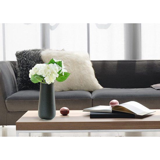 Vaas zwart, keramische vaas voor pampasgras, ideaal voor het opbergen van droge bloemen en verse bloemen, bloemenvaas decoratie woonkamer, slaapkamer