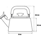 Moderno Cremoso Theeketel, 2,1 l waterkoker met pijp, crèmekleurige email ketel, inductie gas fluitketel