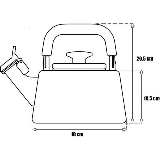 Moderno Cremoso Theeketel, 2,1 l waterkoker met pijp, crèmekleurige email ketel, inductie gas fluitketel