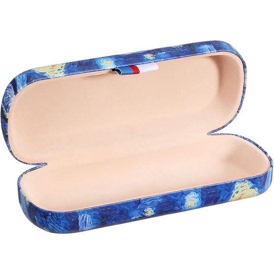 Hardcase brillenkoker, PU lederen brillenetui, krasbestendige draagbare brillenbox met reinigingsdoek, harde schaal, etui, brillenorganizer, brillenopslag voor zonnebril leesbril