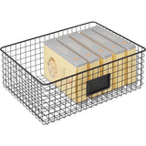 Multifunctionele mand van metaal – opbergmand met tekstveld voor keuken, voorraadkamer enz. – compacte en universele draadmand –