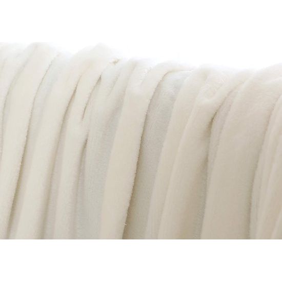 Fleecedeken/knuffeldeken - flanel, extra zacht en warm - kreukbestendig/verkleurt niet, te gebruiken als bedsprei of deken op de bank - 150 x 200 cm - Wit