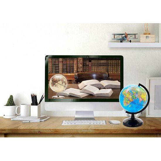 14 cm, Duitse kaart, wereldbol, educatief, draaibaar, pedagogisch/geografisch, educatief materiaal, politieke kaart, diameter 14 cm